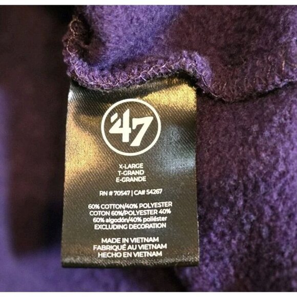 Minnesota Vikings Women's '47 Brand Purple Fade Away Half Zip Hoodie Sweatshirt - Picture 7 of 10